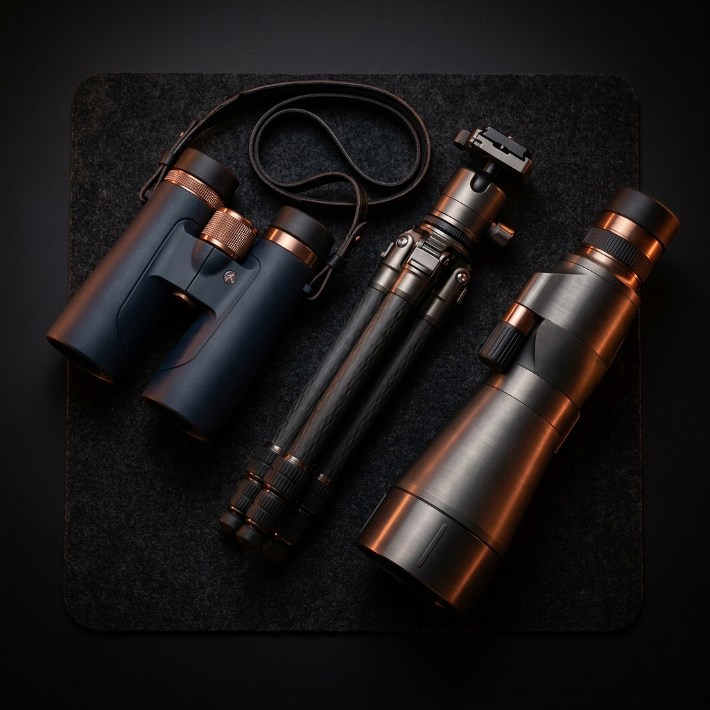 A glassing kit with binoculars, tripod and spotting scope