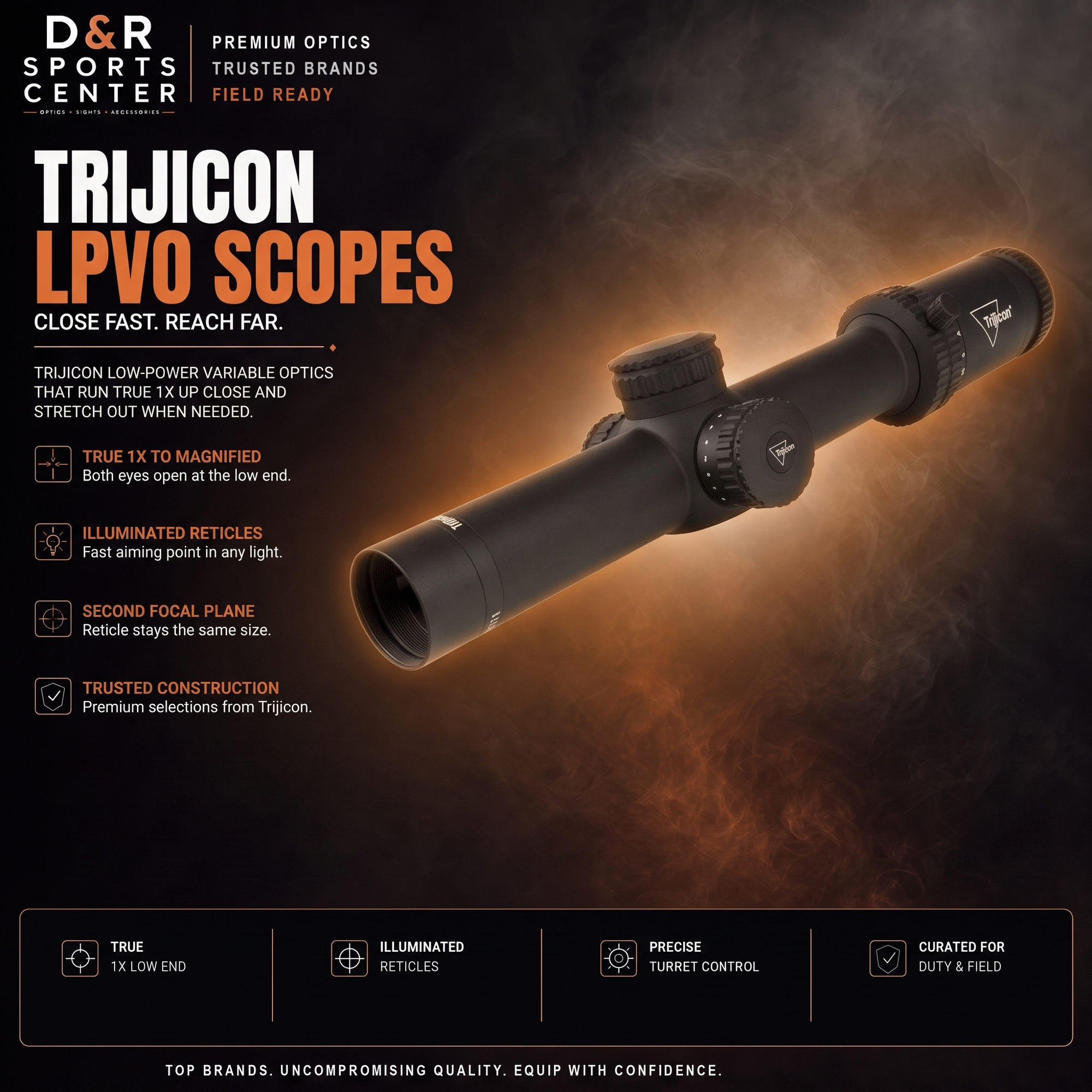 Trijicon LPVO Rifle Scopes collection — D&R Sports Center