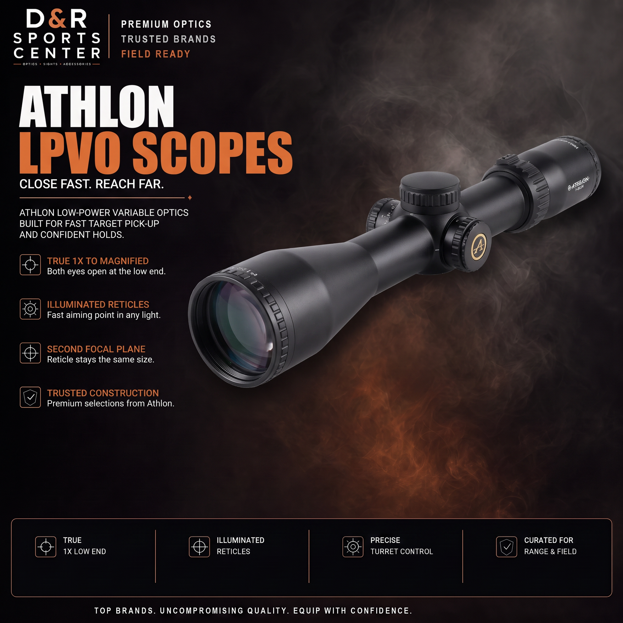 Athlon LPVO Rifle Scopes collection — D&R Sports Center