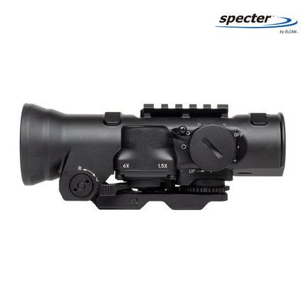 ELCAN SpecterDR 1.5x/6x Rifle Scope 7.62 BDC w/Flip Covers, ARD & A.R.M.S. Levers Black - DFOV6-B146-C20