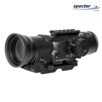 ELCAN SpecterDR 1.5x/6x Rifle Scope 7.62 BDC w/Flip Covers, ARD & A.R.M.S. Levers Black - DFOV6-B146-C20