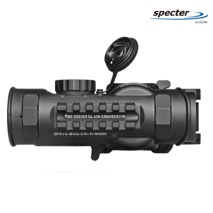 ELCAN SpecterDR 1.5x/6x Rifle Scope 5.56 BDC w/Flip Covers, ARD & A.R.M.S. Levers Black - DFOV6-B146-C10