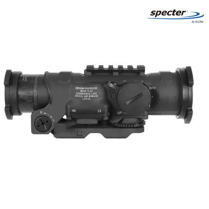 ELCAN SpecterDR 1x/4x Rifle Scope 5.56 BDC w/Flip Covers, ARD & A.R.M.S. Levers Black - DFOV4-B146-C10