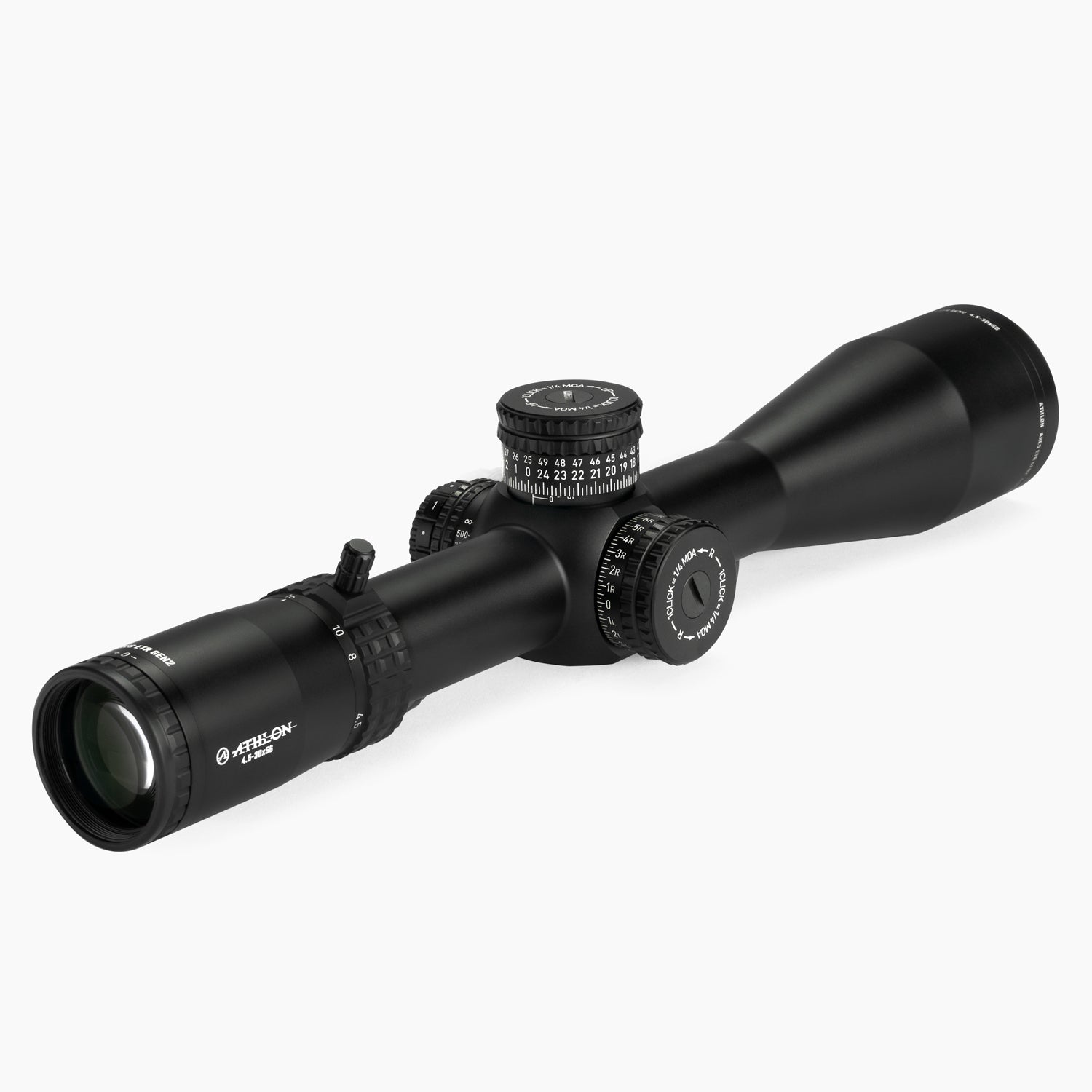 Athlon Ares ETR GEN2 UHD 4.5-30x56 Brown Rifle Scope APLR12, angled view