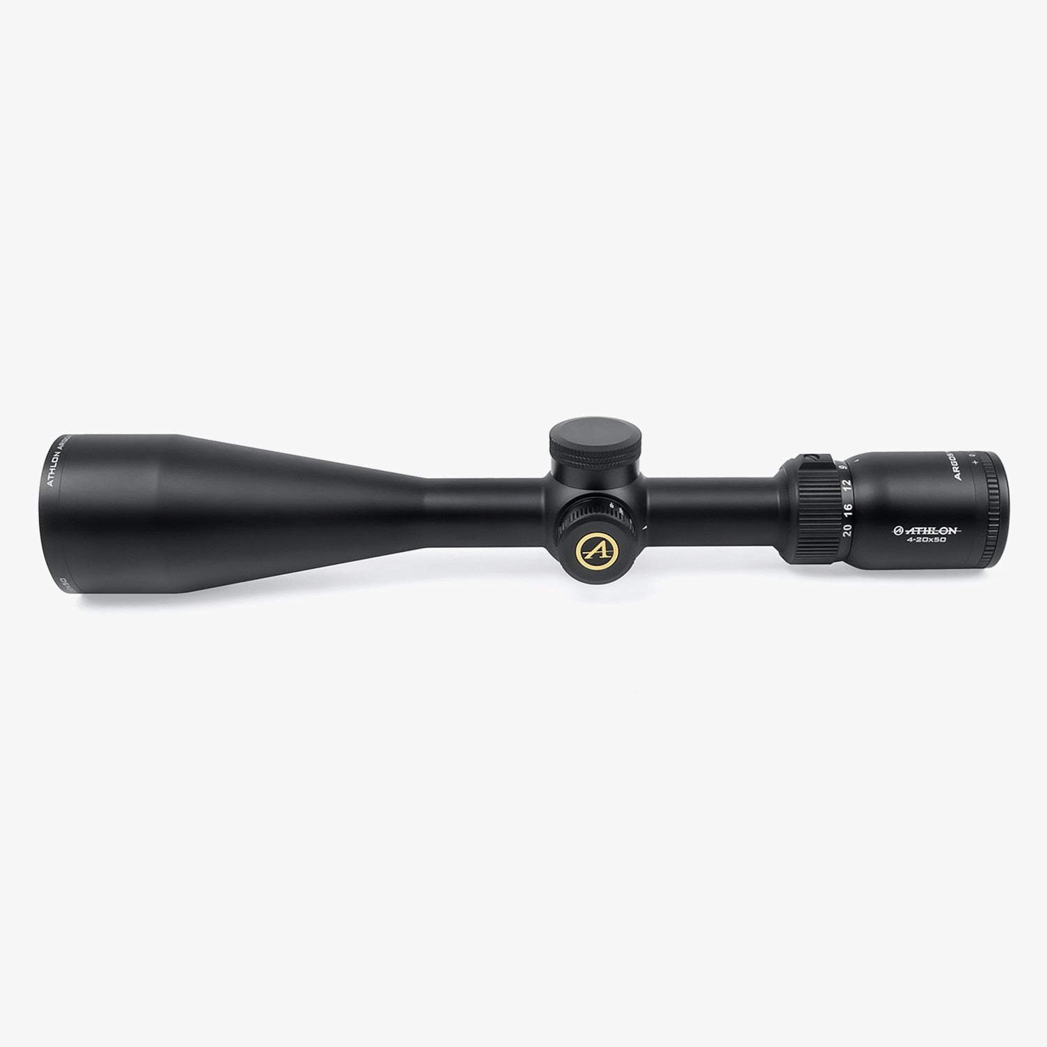 Athlon Argos HMR 4-20x50 Rifle Scope Mil-Dot MIL, angled view