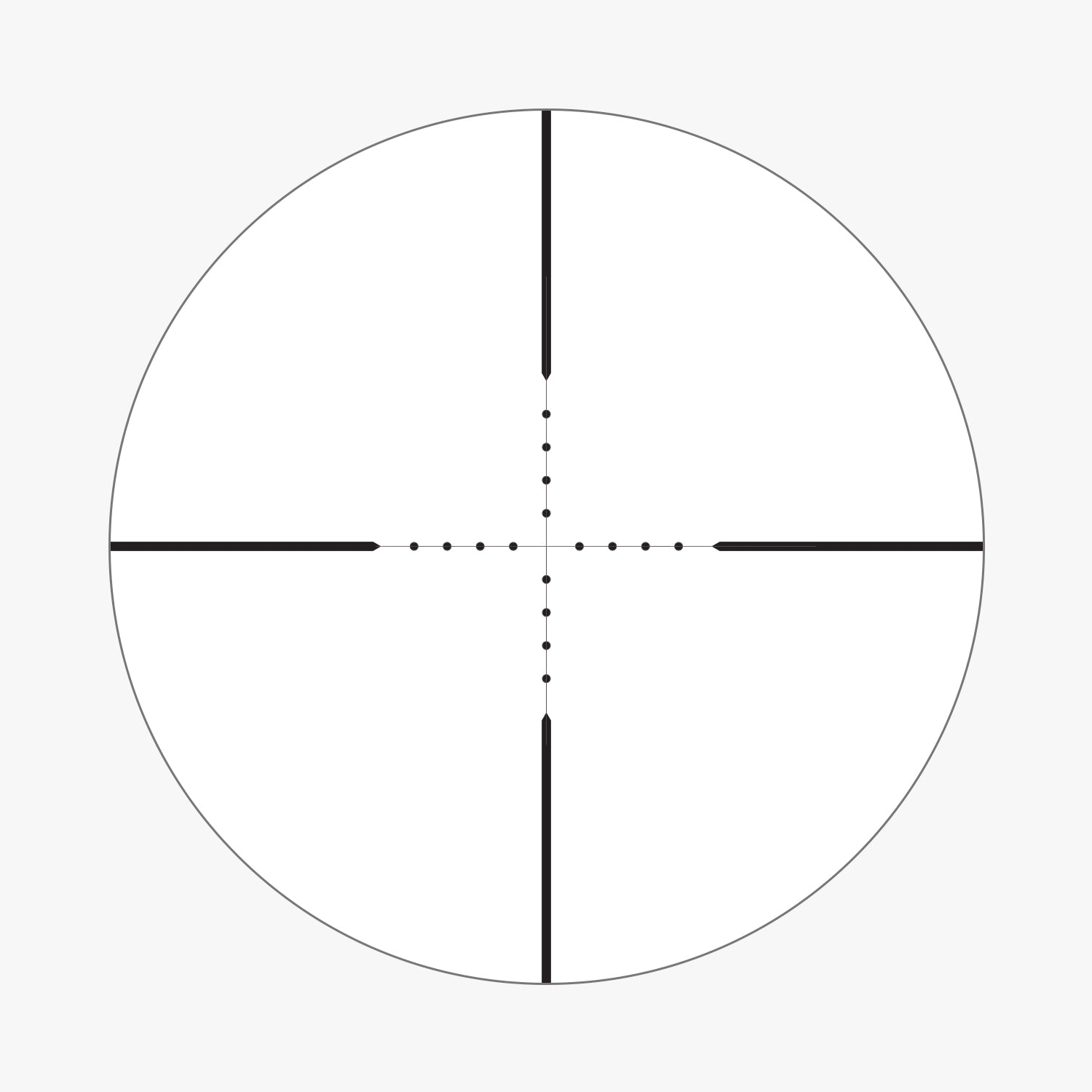 MIL-DOT reticle subtension diagram for the Athlon Argos HMR 4-20x50 Rifle Scope Mil-Dot