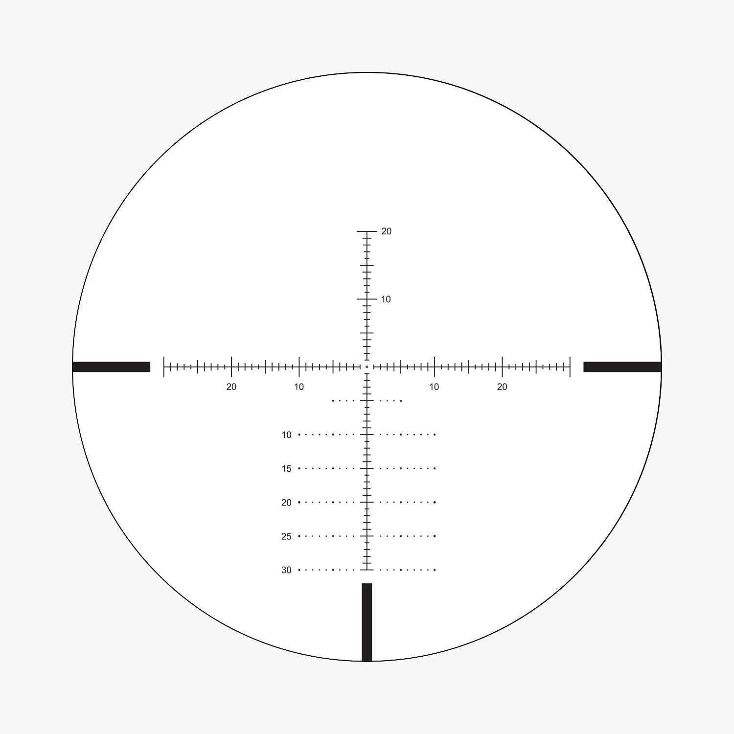APLR7 reticle subtension diagram for the Athlon Heras SPR 6-24x56 Rifle Scope