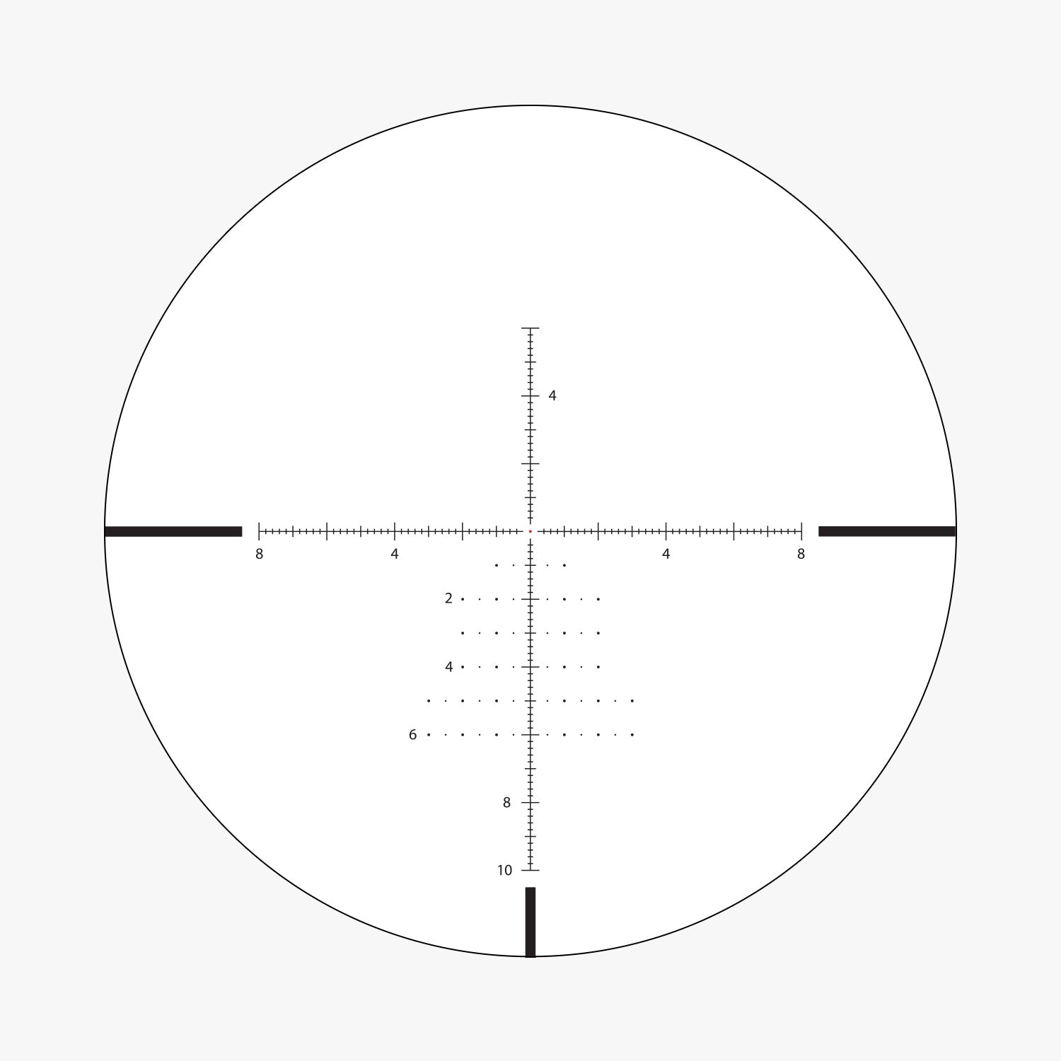 APRS7 SFP IR MIL reticle subtension diagram for the Athlon Heras SPR 6-24x56 Rifle Scope APSR7