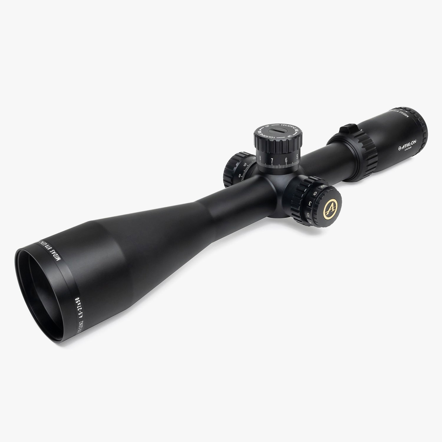 Athlon Midas BTR GEN2 HD 4.5-27x50 Rifle Scope APRS4 MIL, angled view