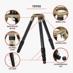 Athlon Midas CF36 Carbon Fiber Tripod, angled view