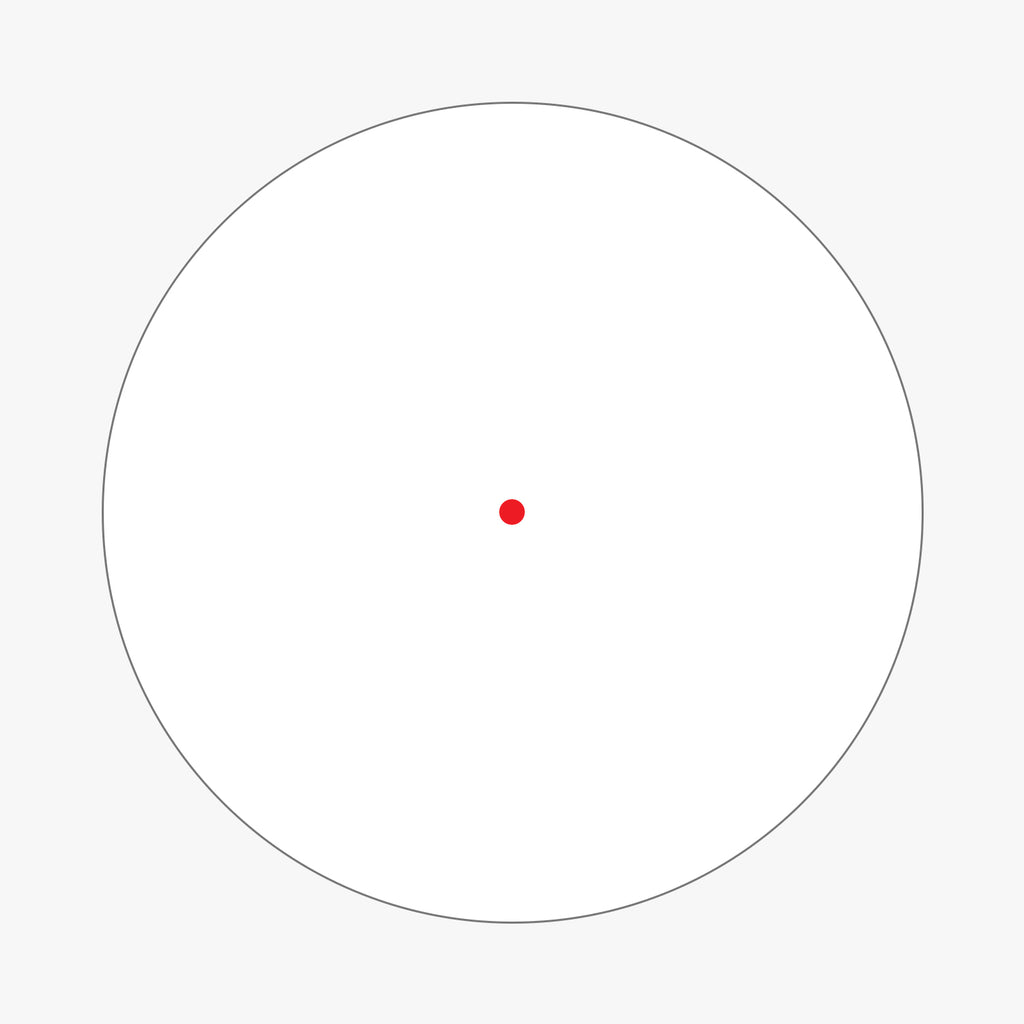 Athlon Midas EDC Pro Red Dot Sight, view through the sight showing the reticle