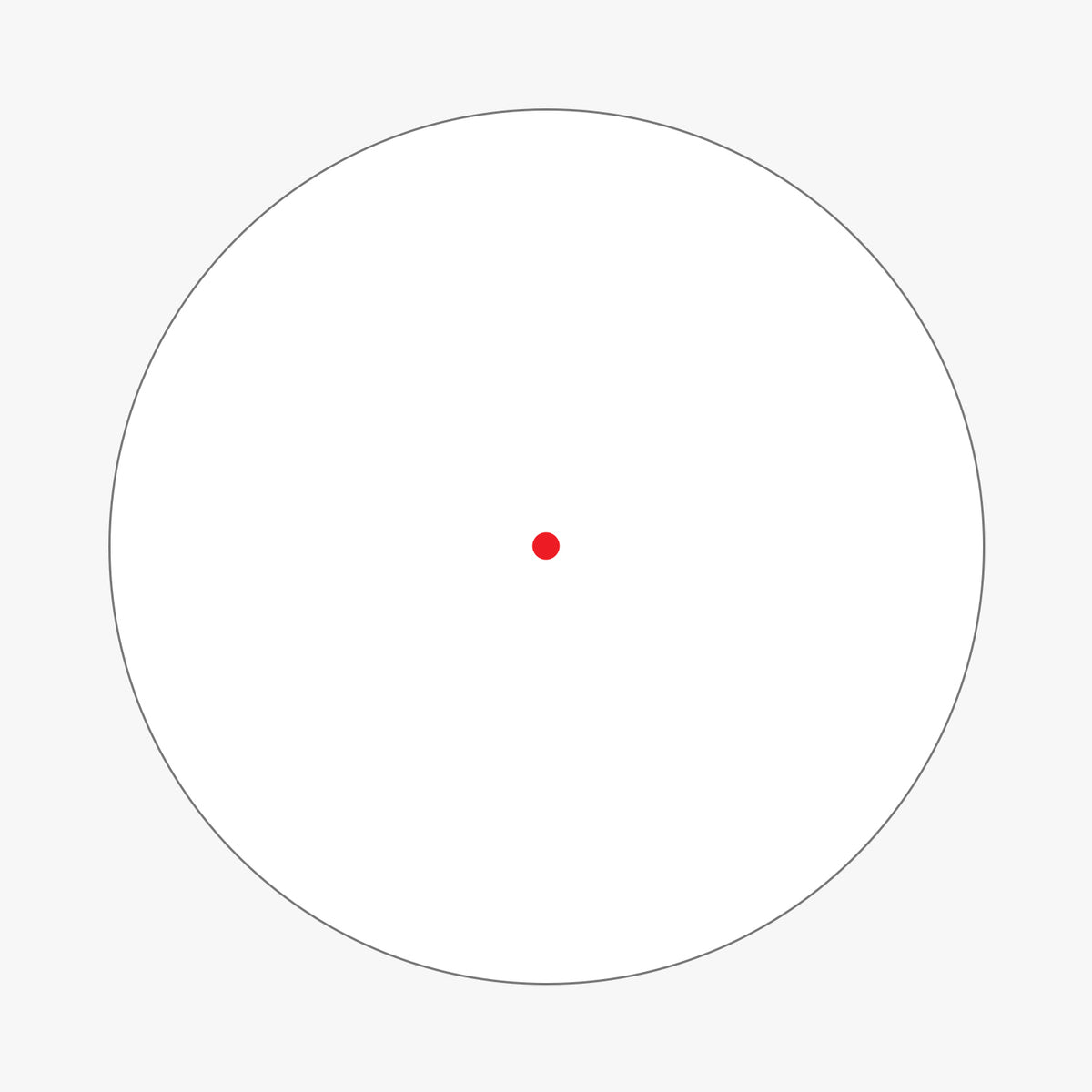 Athlon Midas EDC Pro Red Dot Sight, view through the sight showing the reticle