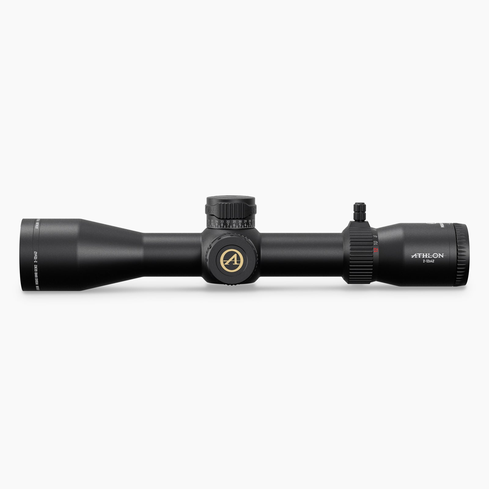 Athlon Midas HMR GEN2 2-12x42 Rifle Scope APLR-H2 MOA, side view