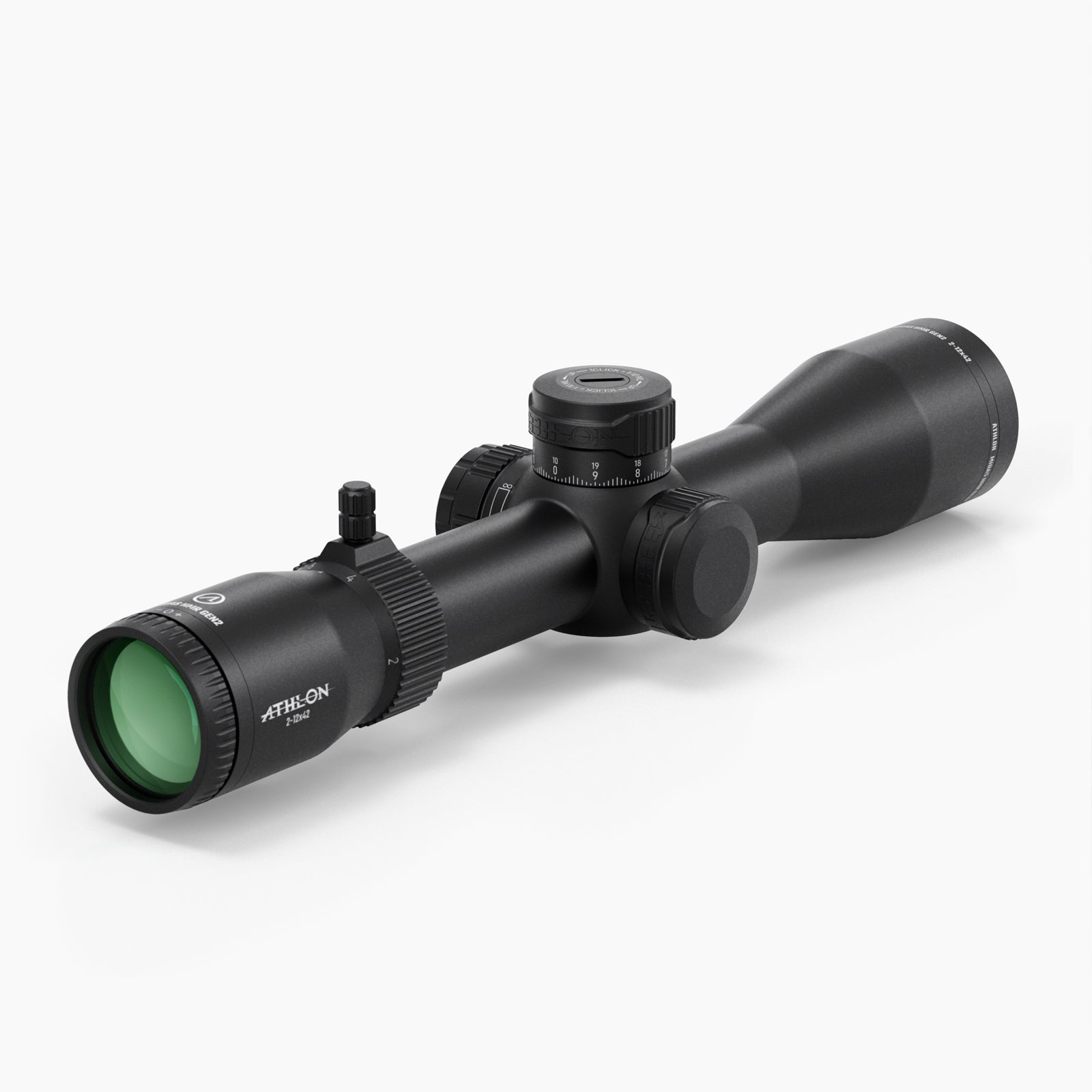 Athlon Midas HMR GEN2 2-12x42 Rifle Scope APRS-H2 MIL, angled view