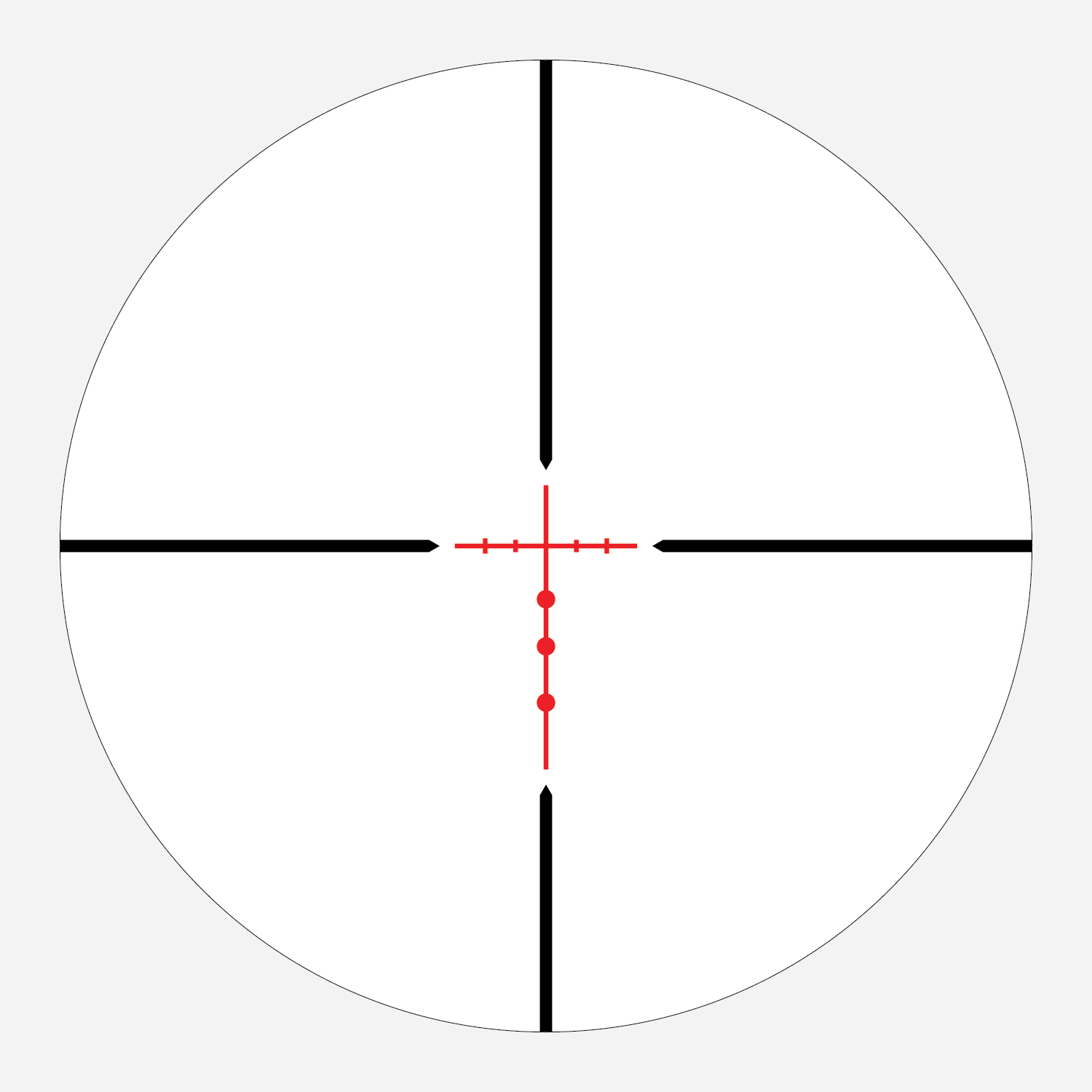 BDC 250S reticle subtension diagram for the Athlon Neos HMR 3-9x40 Rifle Scope