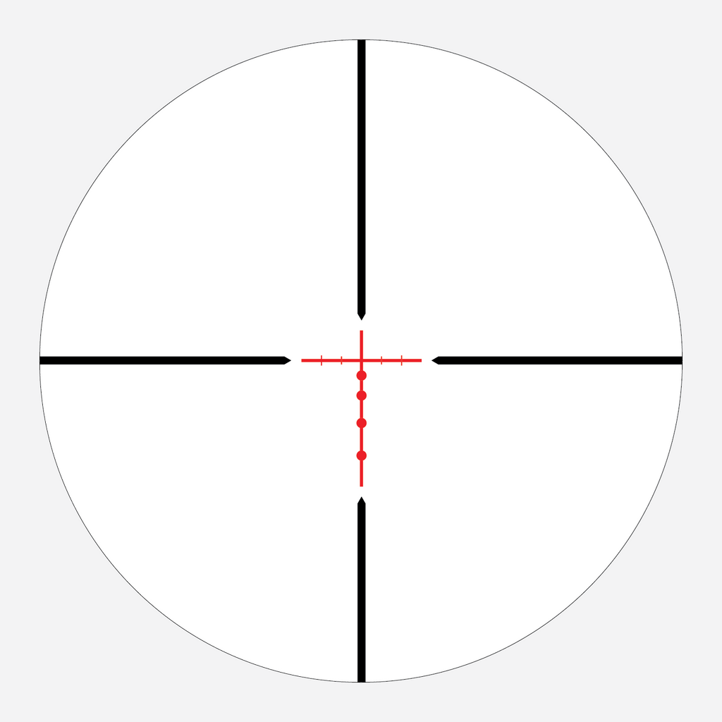 BDC 500 reticle subtension diagram for the Athlon Neos HMR 3-9x40 Rifle Scope