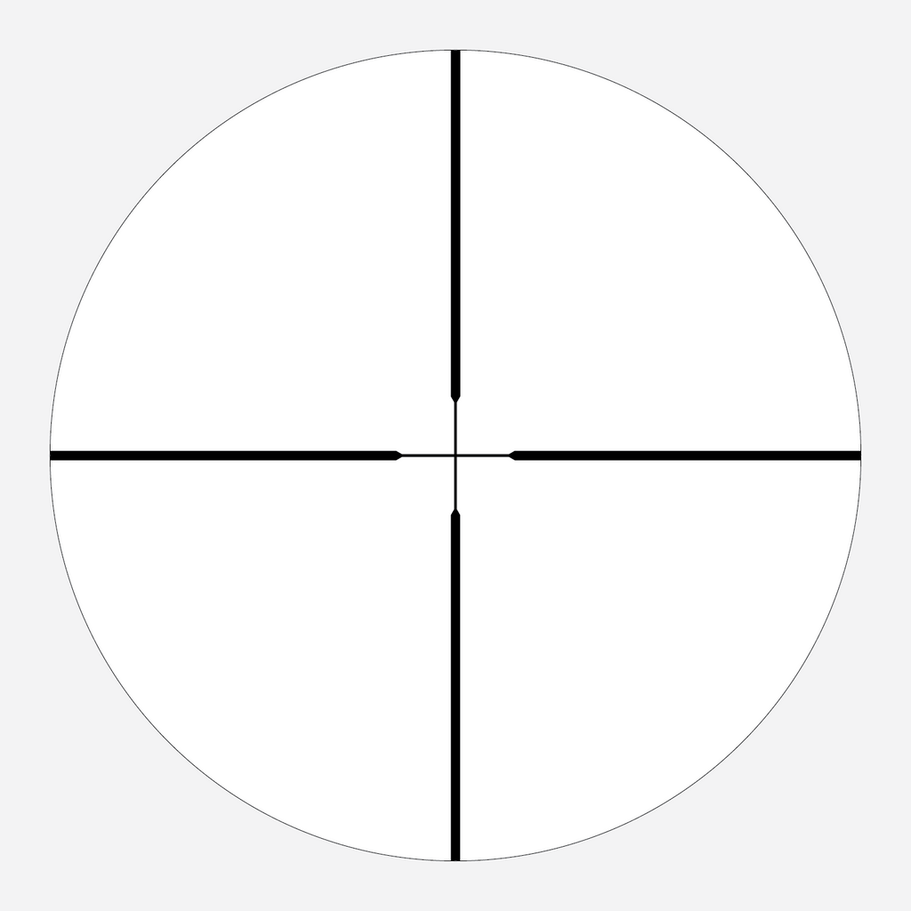 Center-X reticle subtension diagram for the Athlon Neos HMR 4-12x40 Rifle Scope