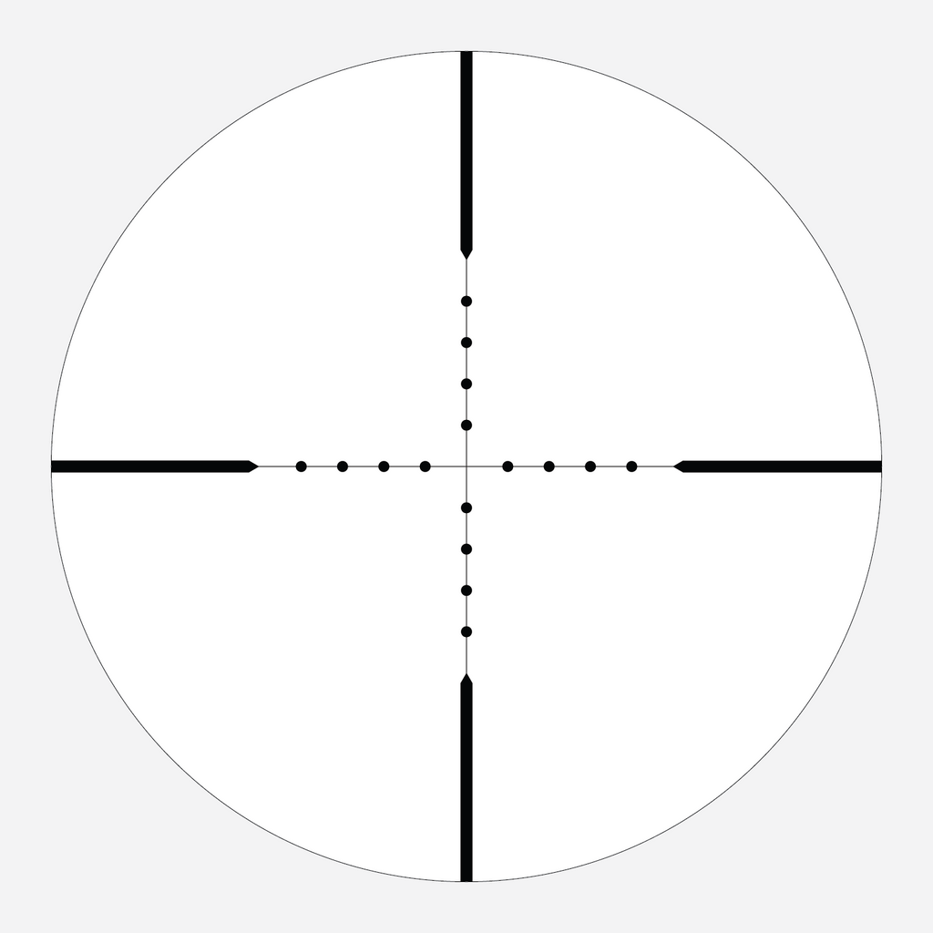 Mil-Dot reticle subtension diagram for the Athlon Neos HMR 4-12x40 Rifle Scope