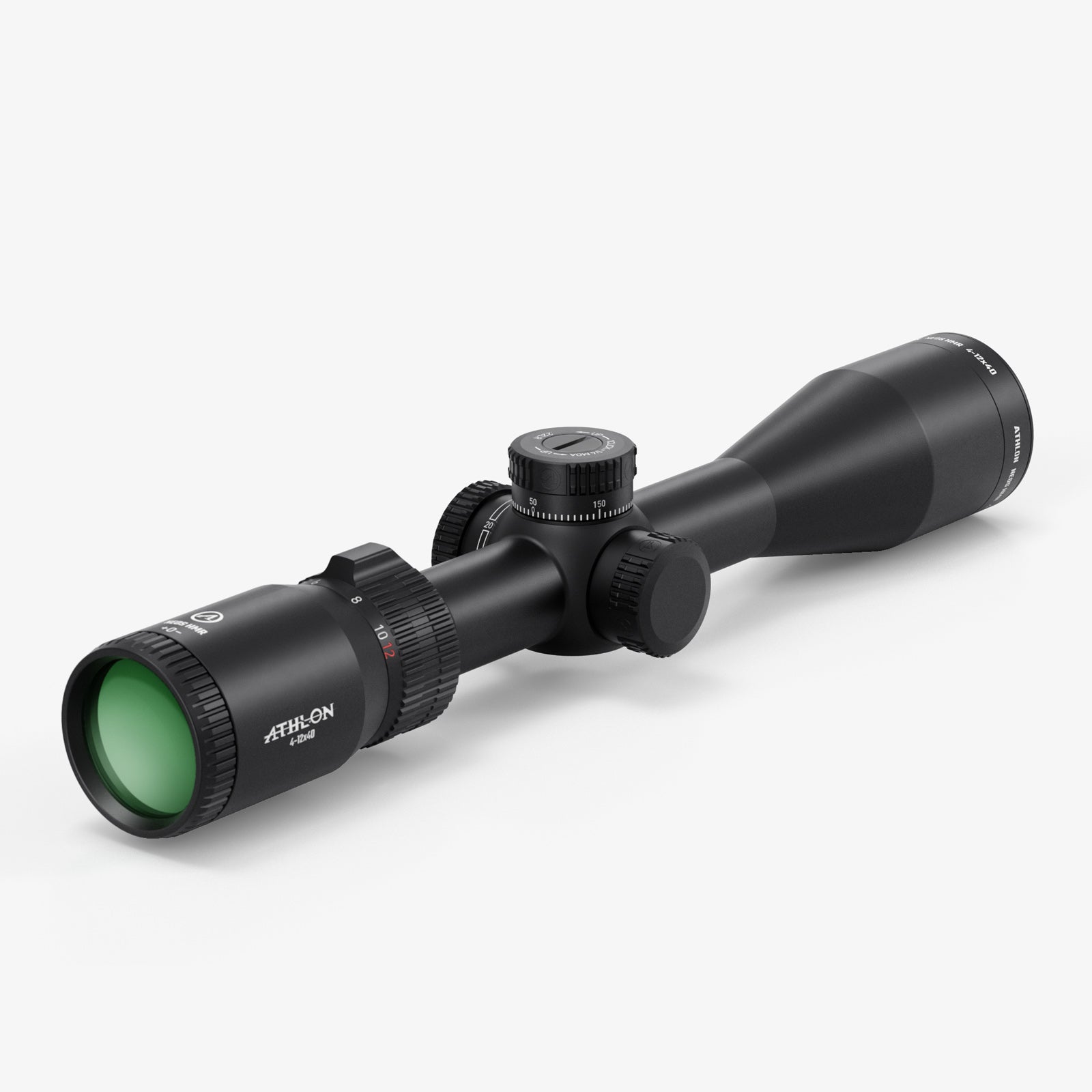 Athlon Neos HMR 4-12x40 Turret Rifle Scope Center-X MOA, angled view