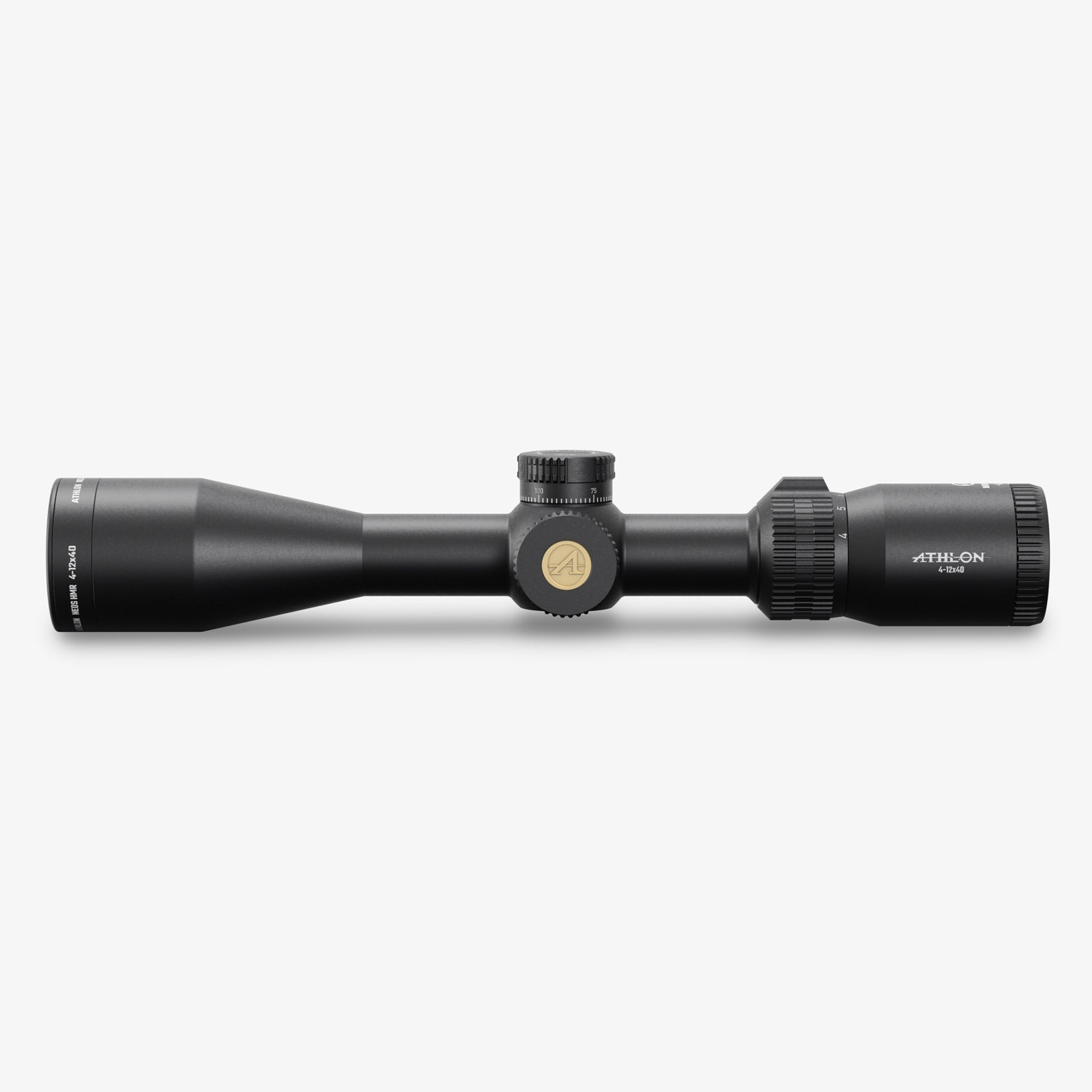 Athlon Neos HMR 4-12x40 Turret Rifle Scope Center-X MOA, side view