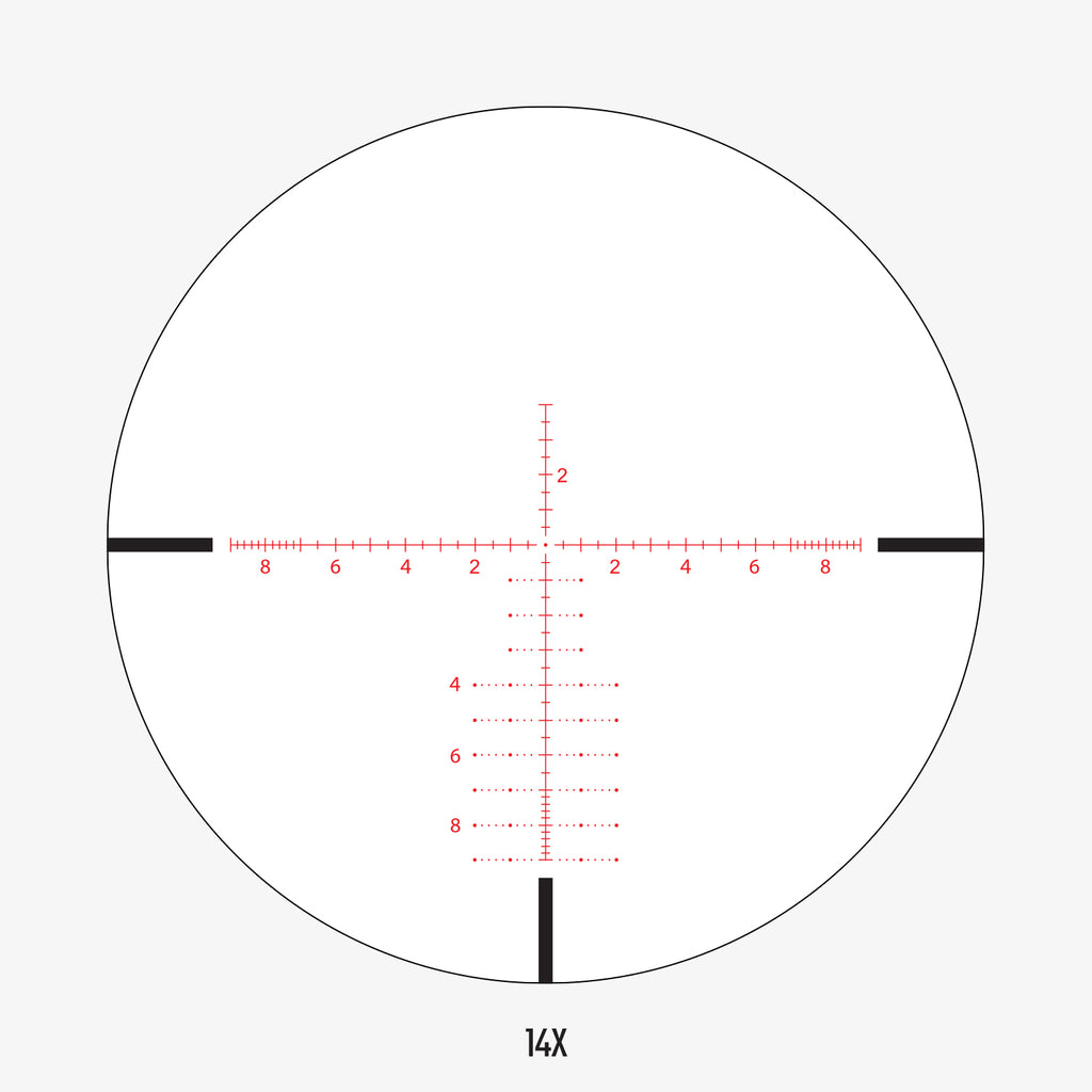 APRS10 FFP IR MIL reticle subtension diagram for the Athlon Talos BTR GEN2 4-14x44 Rifle Scope
