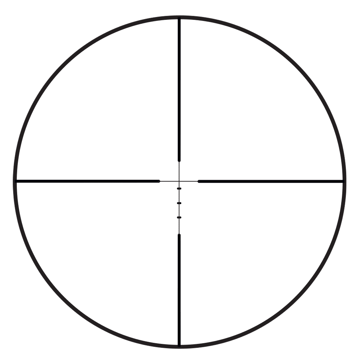 Burris Handgun Scope 2-7x32, Ballistic Plex, Matte Black, Ballistic Plex reticle diagram