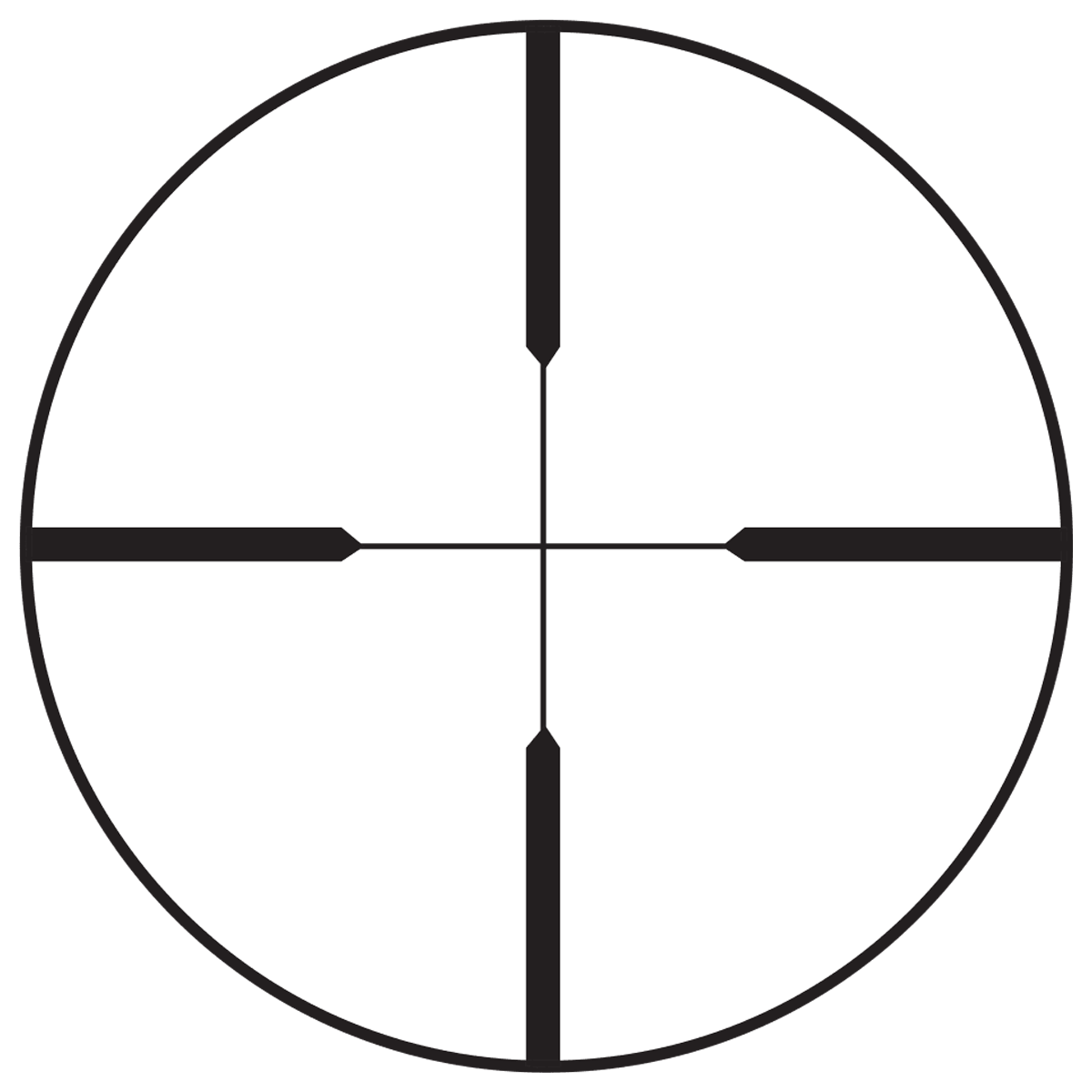 Burris Handgun Scope 2-7x32, Plex, Nickel/Silver, Plex reticle diagram