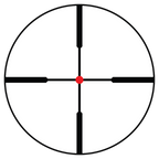 Burris Veracity 2.5-12x42 Rifle Scope Fiber Dot Plex, Fiber Dot Plex reticle diagram