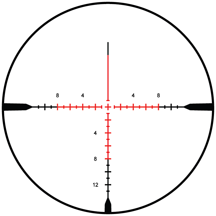 Burris Veracity 3-15x44 FFP Rifle Scope Illuminated RC-MOA, RC-MOA reticle diagram