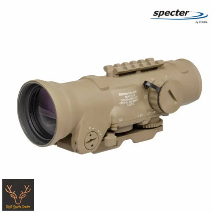 ELCAN SpecterDR 1.5x/6x 5.56 BDC FDE Scope w/Flip Covers, ARD & A.R.M.S. Levers DFOV6-T265-C10 LPVO Rifle Scope ELCAN SpecterDR 