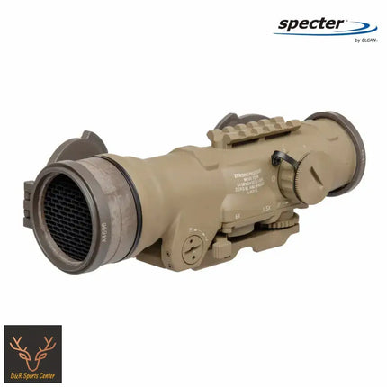 ELCAN SpecterDR 1.5x/6x 5.56 BDC FDE Scope w/Flip Covers, ARD & A.R.M.S. Levers DFOV6-T265-C10 LPVO Rifle Scope ELCAN SpecterDR 