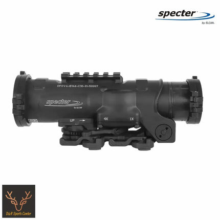 ELCAN SpecterDR 1x/4x 5.56 BDC Black Scope w/Flip Covers, ARD & A.R.M.S. Levers DFOV4-B146-C10 LPVO Rifle Scope ELCAN SpecterDR 