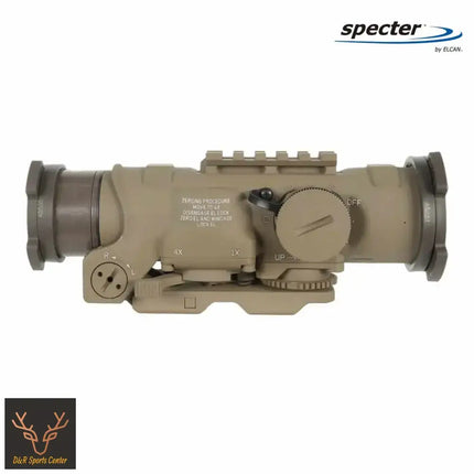 ELCAN SpecterDR 1x/4x 5.56 BDC FDE Scope w/Flip Covers, ARD & A.R.M.S. Levers DFOV4-T265-C10 LPVO Rifle Scope ELCAN SpecterDR 