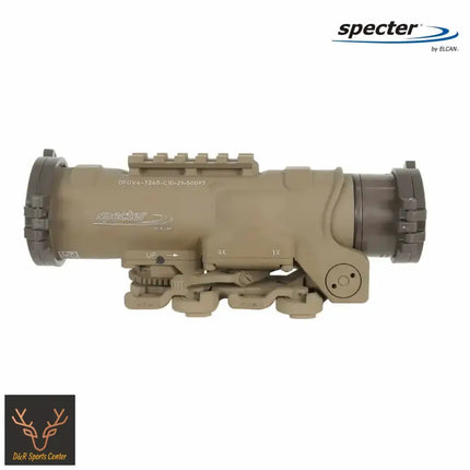 ELCAN SpecterDR 1x/4x 5.56 BDC FDE Scope w/Flip Covers, ARD & A.R.M.S. Levers DFOV4-T265-C10 LPVO Rifle Scope ELCAN SpecterDR 