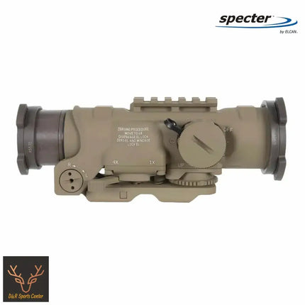 ELCAN SpecterDR 1x/4x 7.62 BDC FDE Scope w/Flip Covers, ARD & A.R.M.S. Levers DFOV4-T265-C20 LPVO Rifle Scope ELCAN SpecterDR 