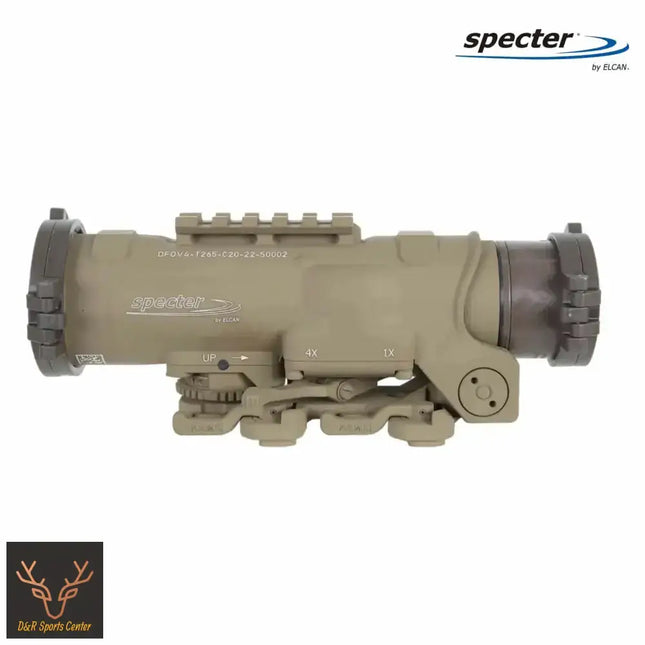 ELCAN SpecterDR 1x/4x 7.62 BDC FDE Scope w/Flip Covers, ARD & A.R.M.S. Levers DFOV4-T265-C20 LPVO Rifle Scope ELCAN SpecterDR 