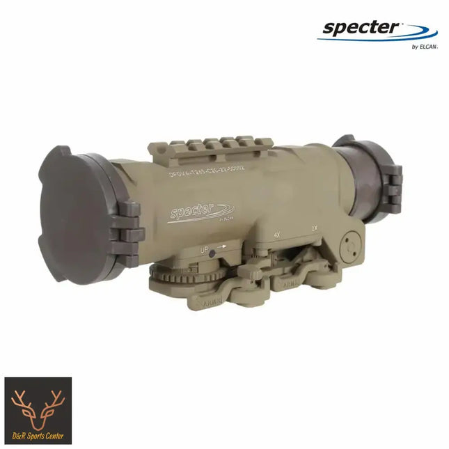 ELCAN SpecterDR 1x/4x 7.62 BDC FDE Scope w/Flip Covers, ARD & A.R.M.S. Levers DFOV4-T265-C20 LPVO Rifle Scope ELCAN SpecterDR 