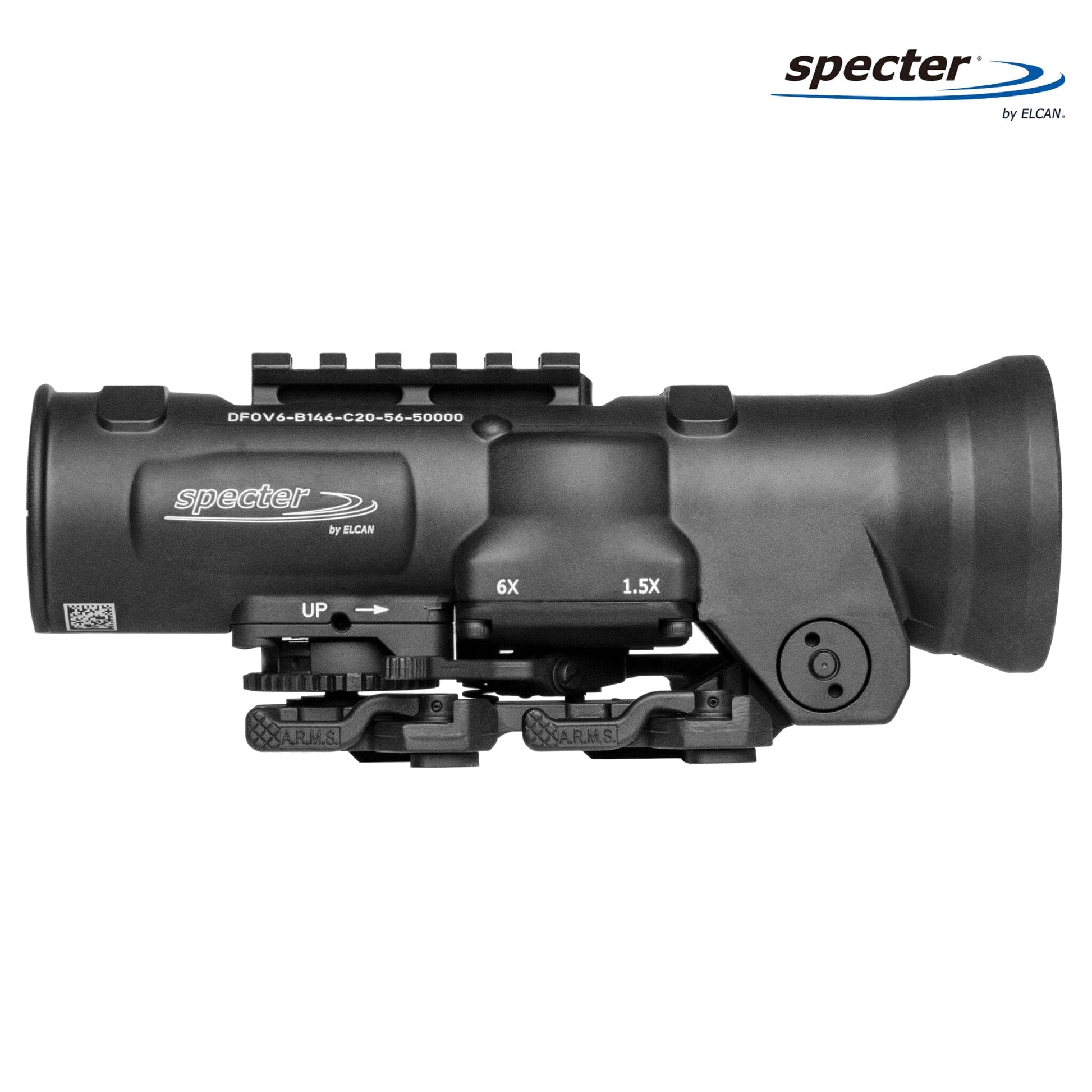 ELCAN SpecterDR 1.5x/6x Rifle Scope 7.62 BDC w/Flip Covers, ARD & A.R.M.S. Levers Black - DFOV6-B146-C20 Rifle Scope ELCAN SpecterDR 