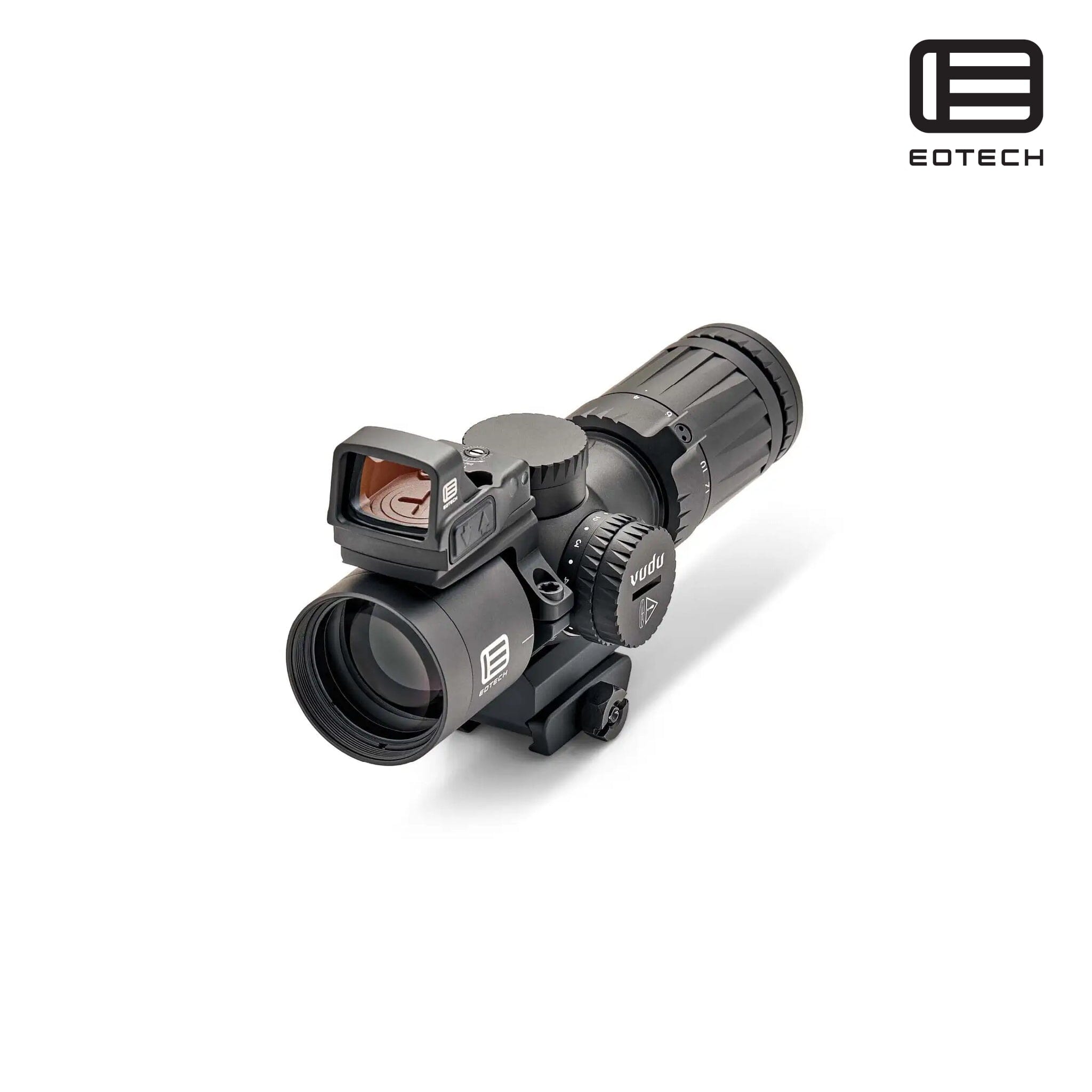 EOTech Vudu 4-12x36 Rifle Scope FFP MD5 MRAD with EFLX 3 MOA Red Dot, SKU VDU4-12PKG2