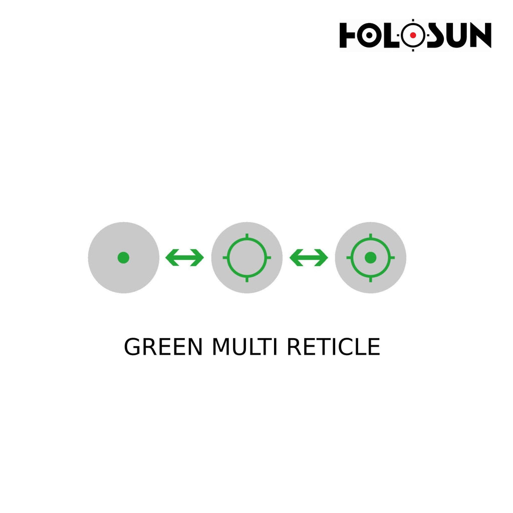 Holosun ARO Green Dot Sight – Multi-Reticle, 1x Micro Reflex, Picatinny Mount Rifle Dot Sight Holosun 