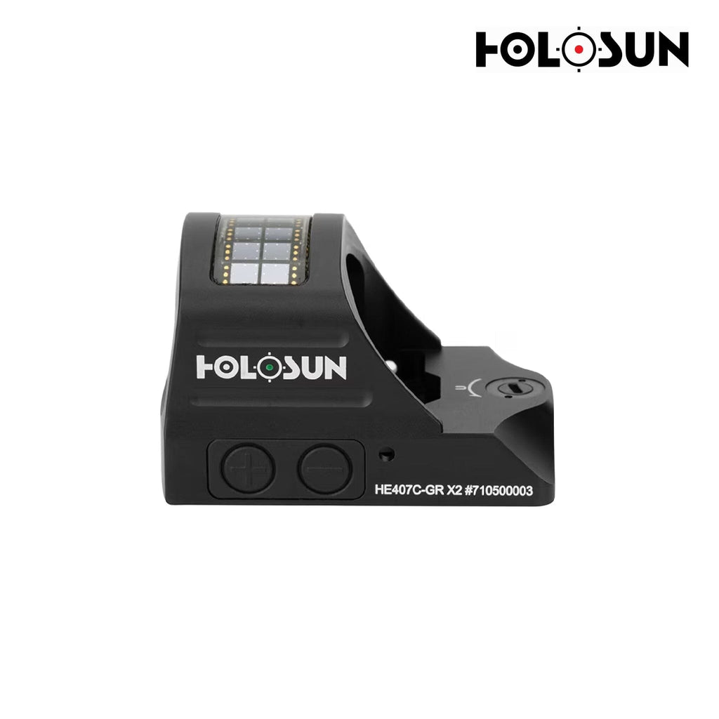Holosun HE407C-GR X2 Open Reflex Green Dot Sight – 2 MOA Dot, Shake Awake, RMR Footprint Pistol Dot Sight Holosun 
