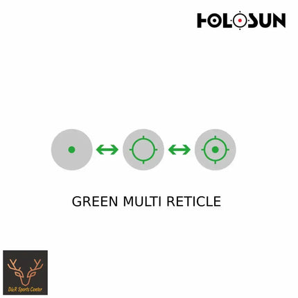 Holosun HE507C-GR-X2 Reflex Dot Sight Green Multi Reticle Red Dot Sight Holosun Technologies 