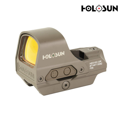 Holosun HE510C-GR-FDE Elite Reflex Dot Sight Green Multi Reticle FDE Red Dot Sight Holosun Technologies 