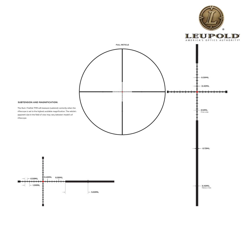 Leupold Mark 3HD 4–12×40 P5 Rifle Scope Illuminated FireDot TMR Reticle Rifle Scope Leupold 
