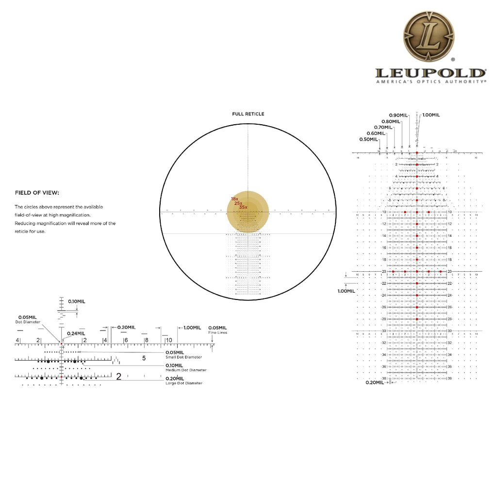 Leupold MARK 5HD 3.6–18×44 Rifle Scope M5C3 FFP Illuminated Tremor 3 Reticle Rifle Scope Leupold 