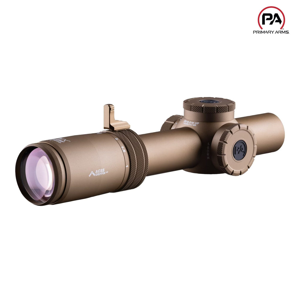 Primary Arms Compact PLxC 1-8x24 FFP Riflescope - ACSS Griffin MIL M8 Reticle - FDE Rifle Scope Primary Arms 