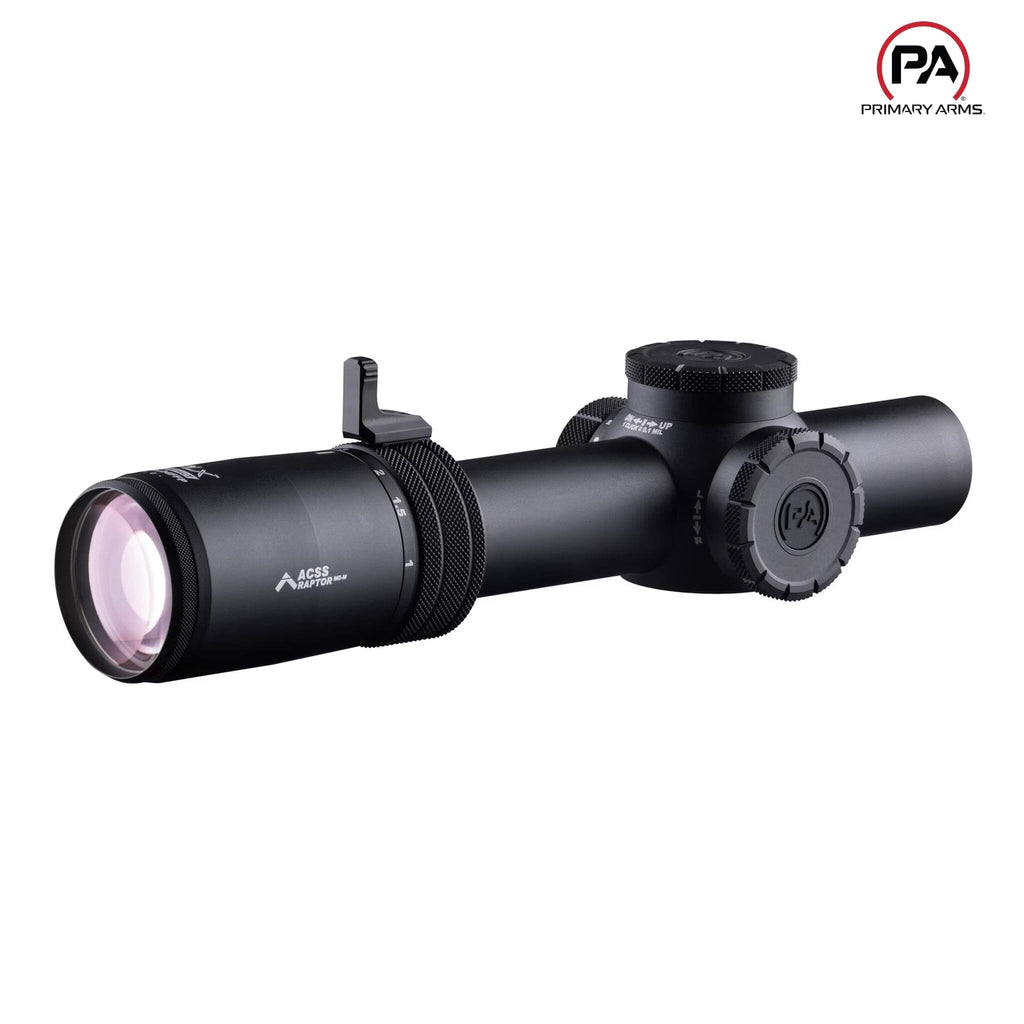 Primary Arms Compact PLxC 1-8x24 FFP Riflescope - ACSS Raptor M8 Meter Reticle - Black Rifle Scope Primary Arms 