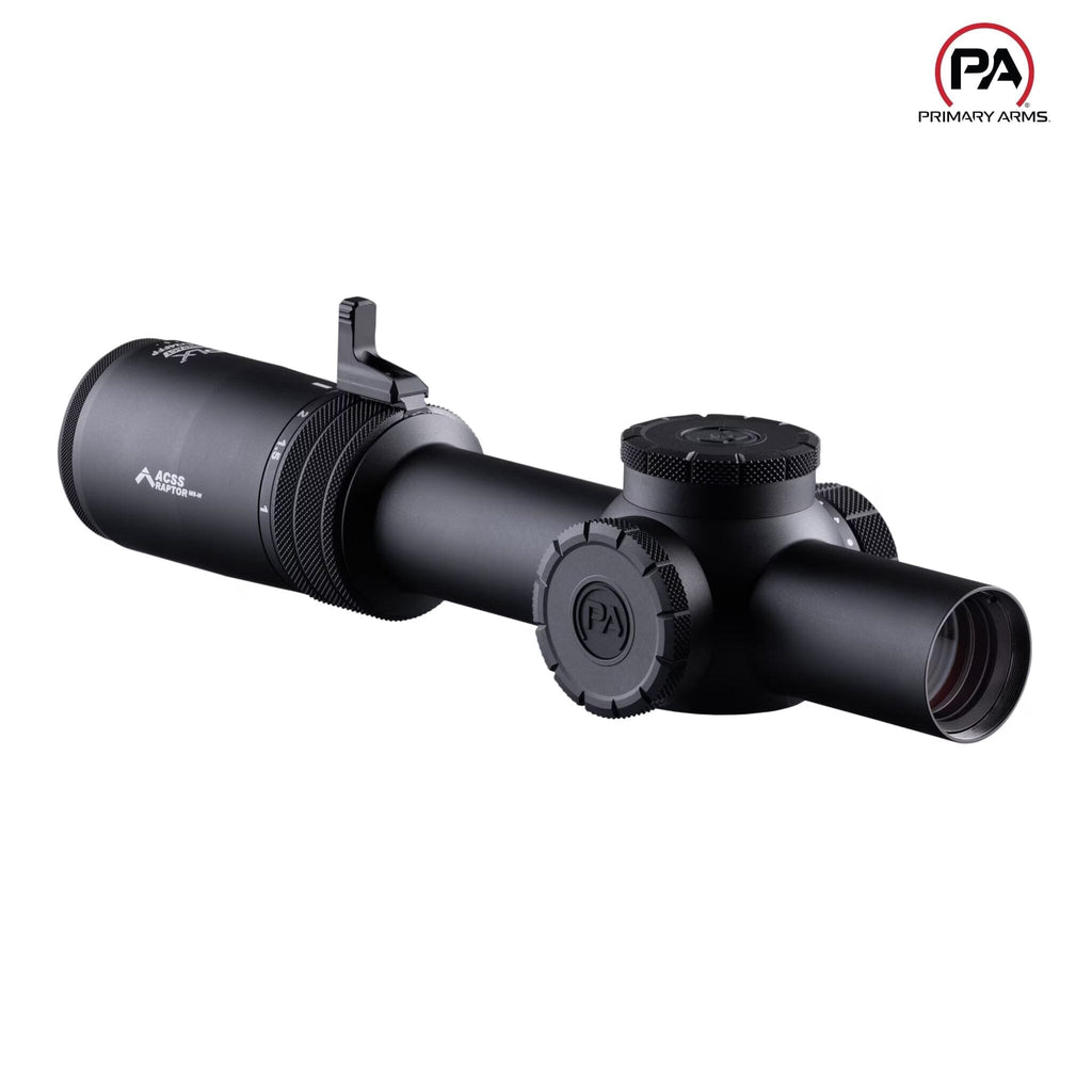 Primary Arms Compact PLxC 1-8x24 FFP Riflescope - ACSS Raptor M8 Yard Reticle - Black Rifle Scope Primary Arms 