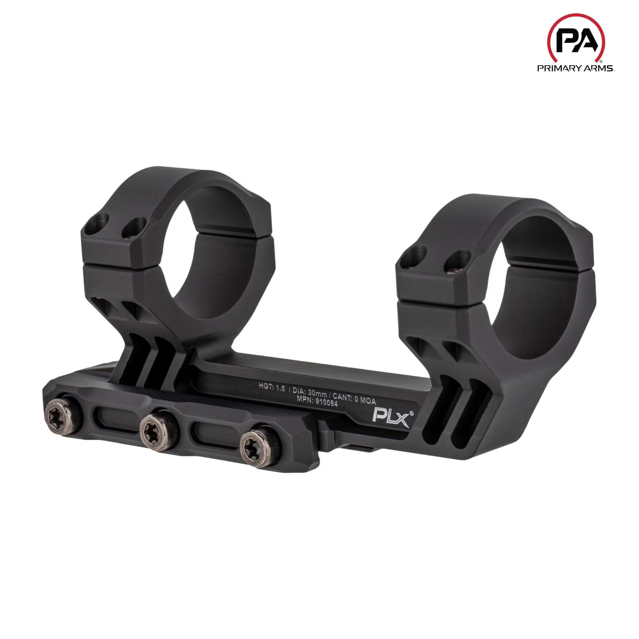 Primary Arms PLx 30mm Cantilever Scope Mount – 1.5″ Height, 0 MOA, Black Rifle Scope Mount Primary Arms 
