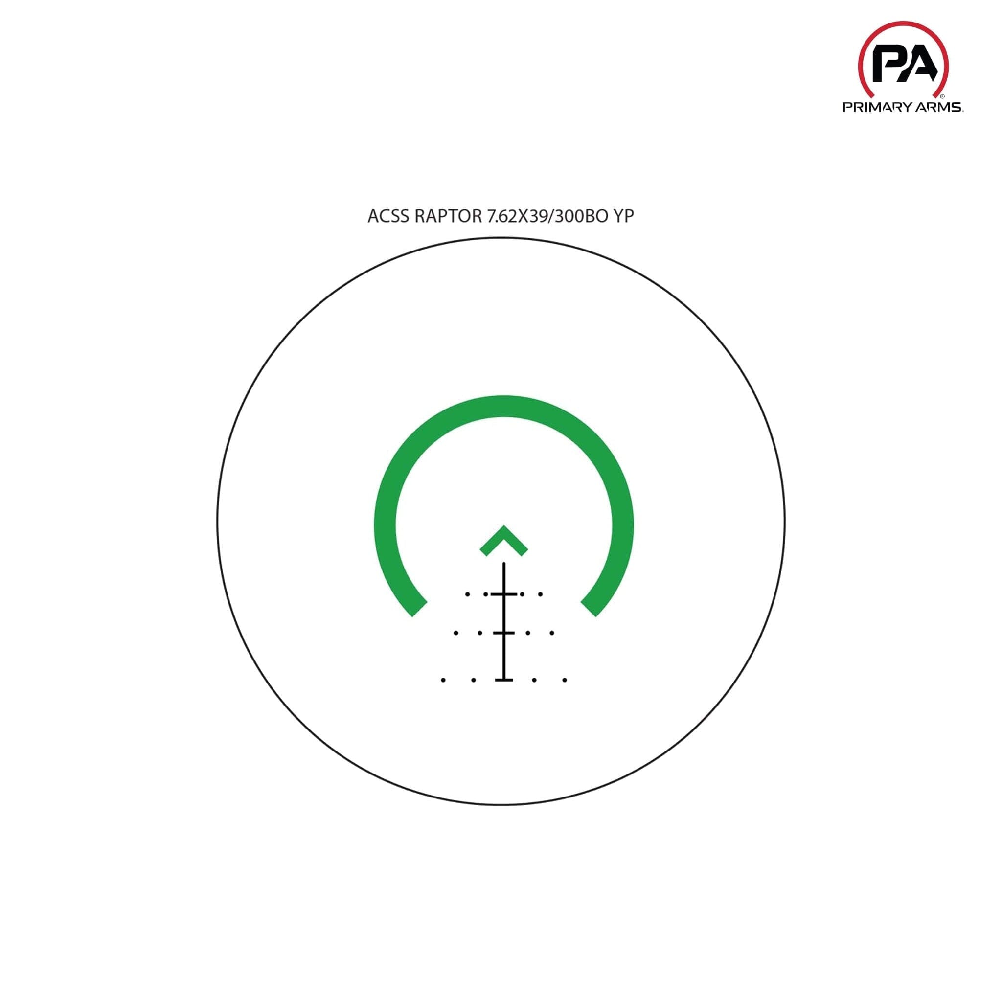 Primary Arms SLx 3x MicroPrism Scope - Green ACSS Raptor 7.62x39/.300BLK Yard Reticle Prism Scope Primary Arms 